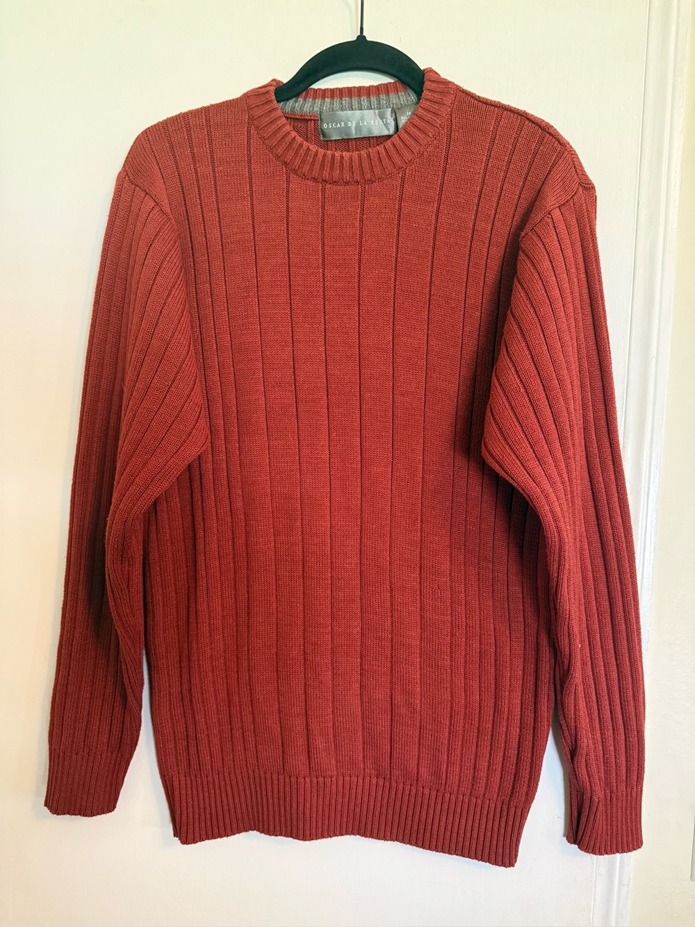 Oscar de la Renta Ribbed Crewneck Sweater - Rust Red